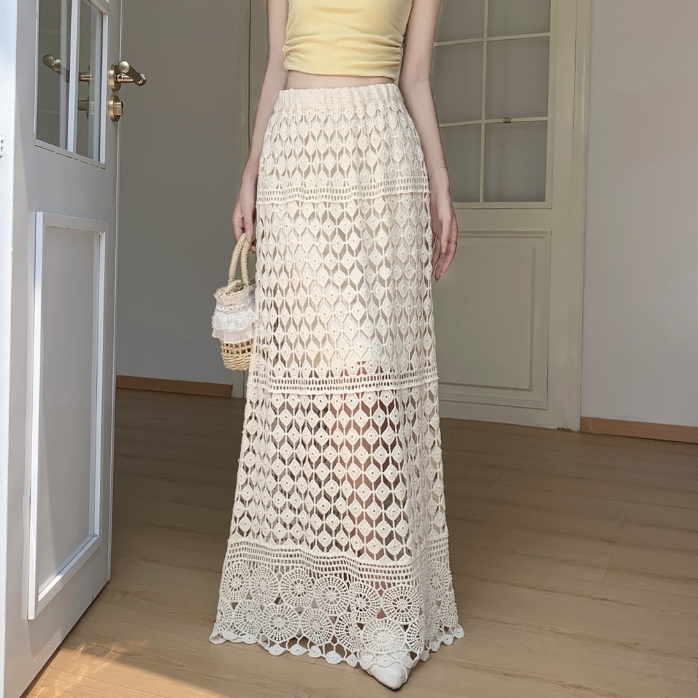 High waist long skirt straight skirt for women