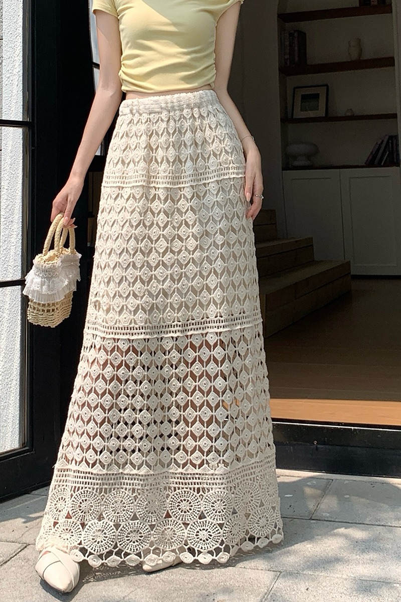 High waist long skirt straight skirt for women