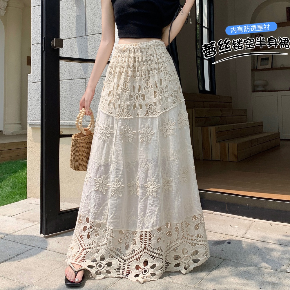 Jacquard slim skirt summer long skirt for women