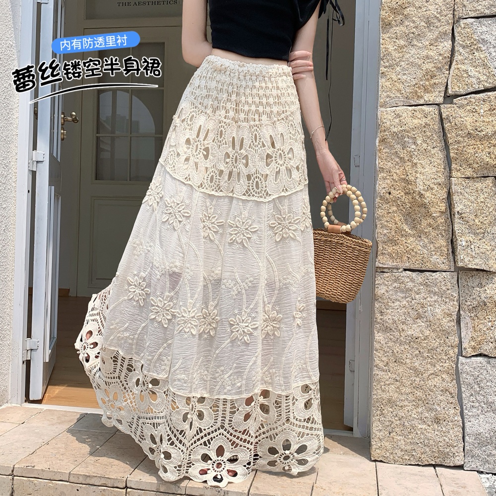 Jacquard slim skirt summer long skirt for women