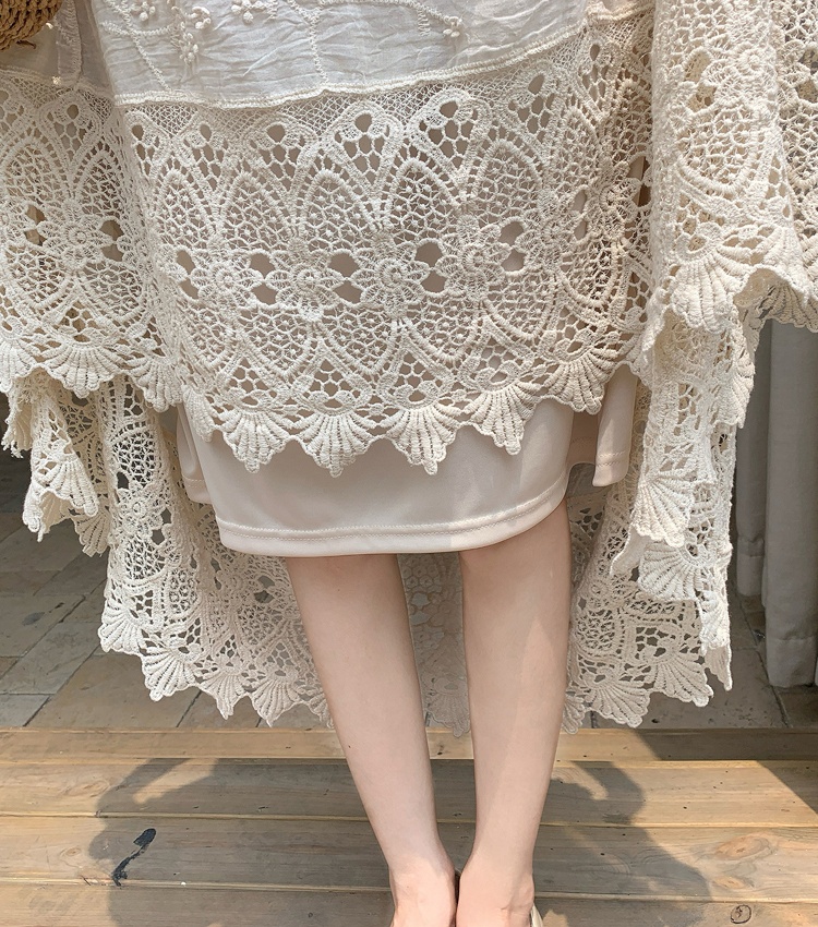 Lace crochet long skirt hollow big skirt skirt for women