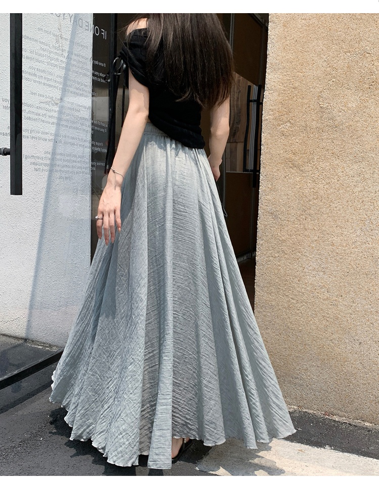 Slim long high waist pleated skirt for women