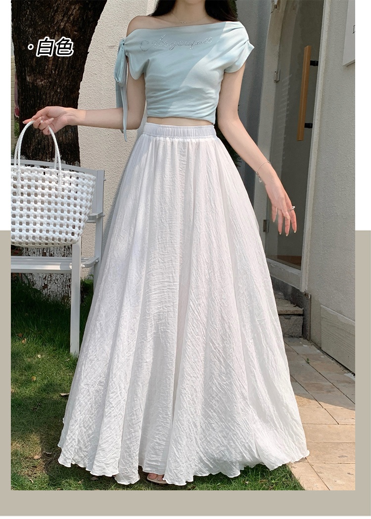 Slim long high waist pleated skirt for women