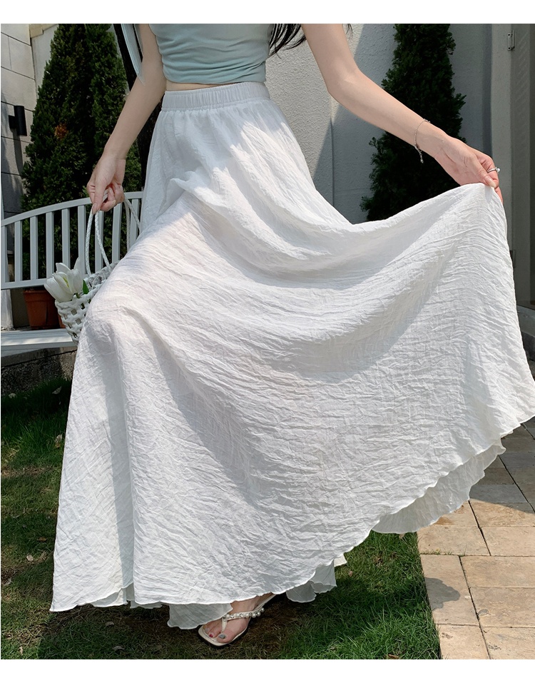 Slim long high waist pleated skirt for women