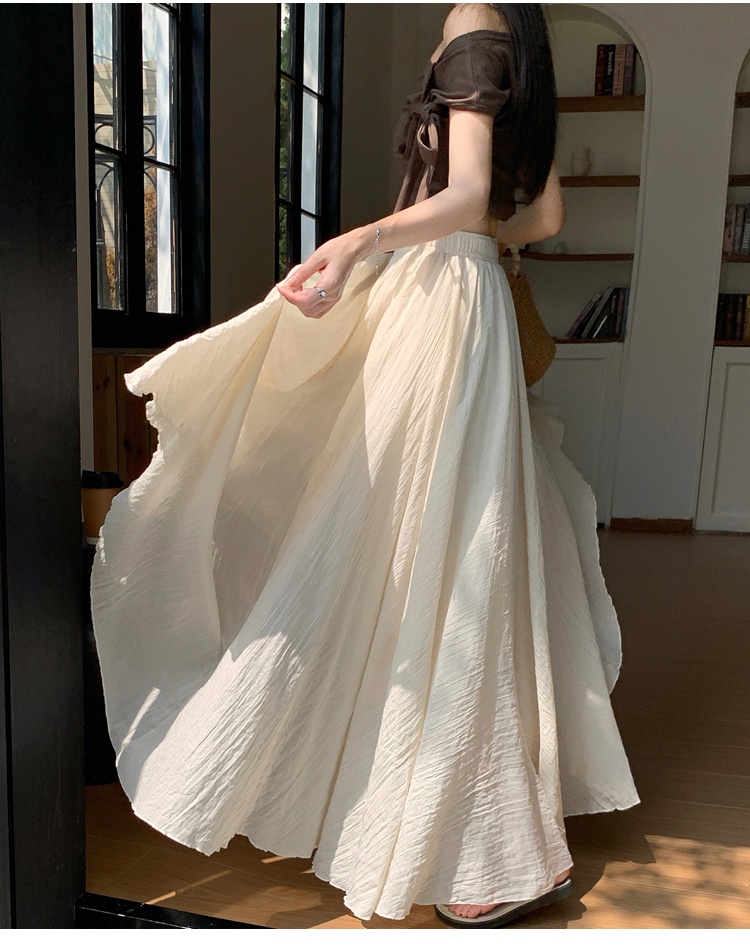 Slim long high waist pleated skirt for women