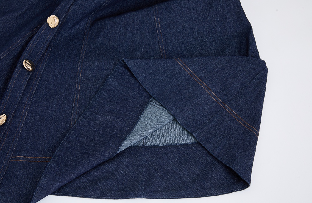 Denim slim dress bandage metal buckles sleeveless dress