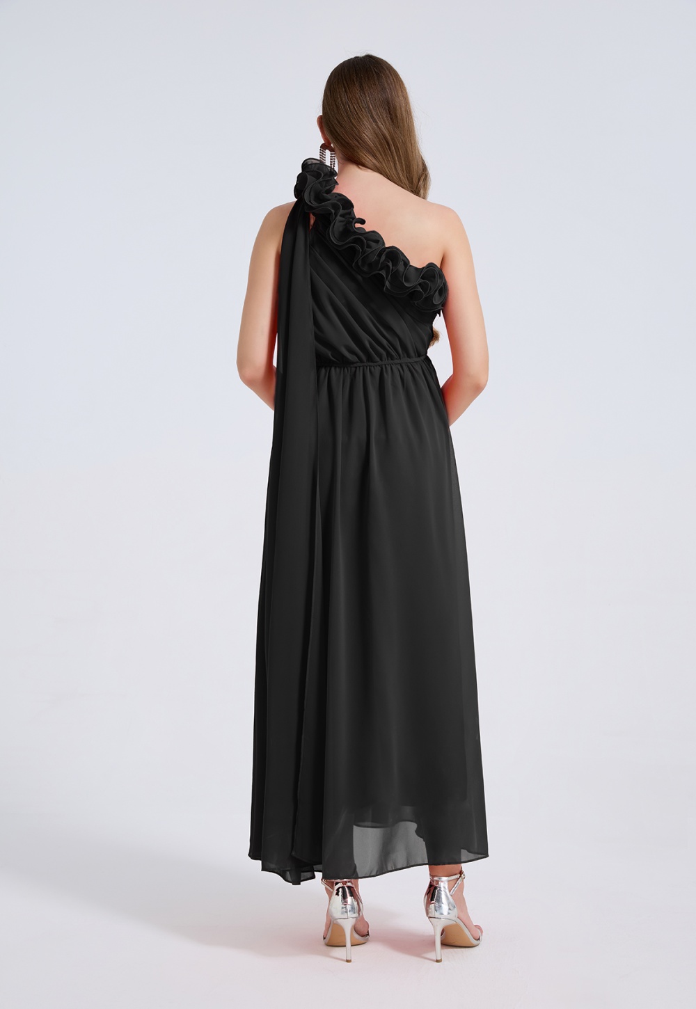Big skirt elastic unique wrapped chest stereoscopic dress