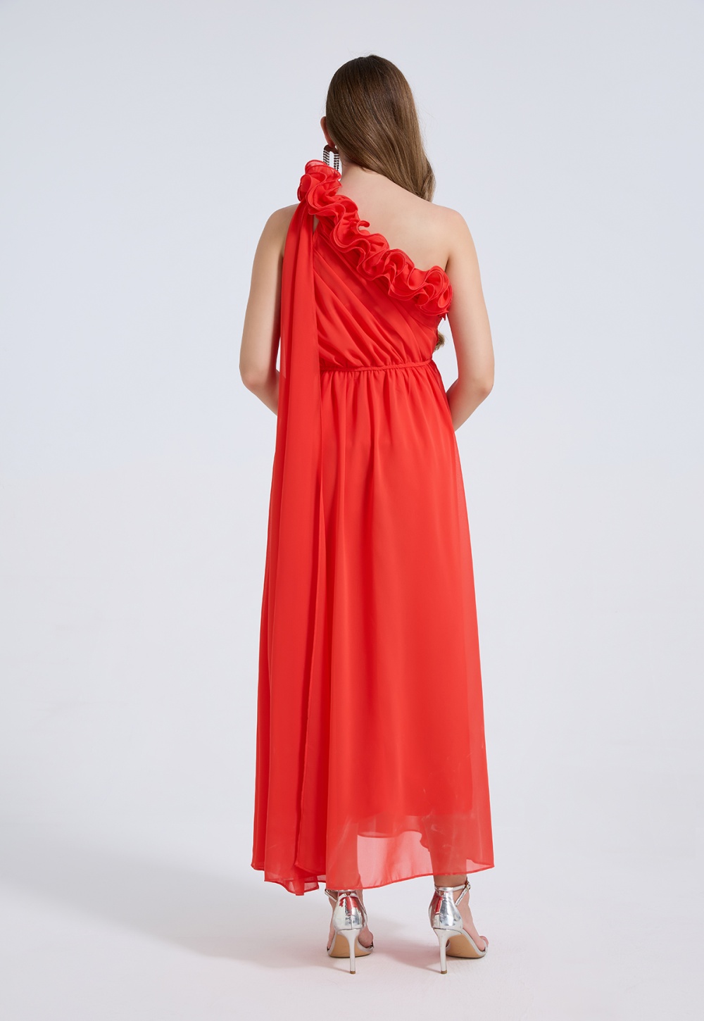 Big skirt elastic unique wrapped chest stereoscopic dress