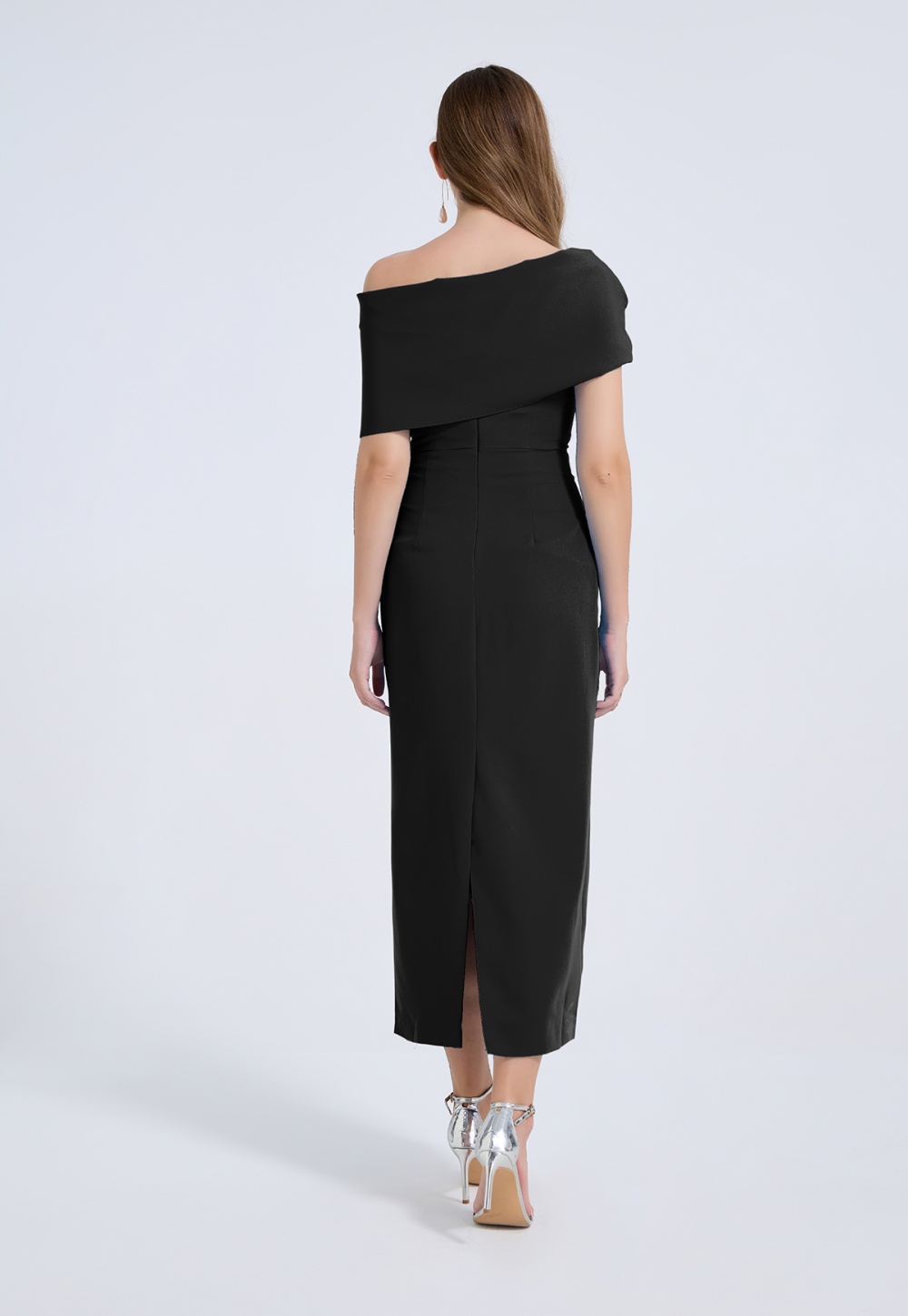 Strapless asymmetry dress sexy evening dress