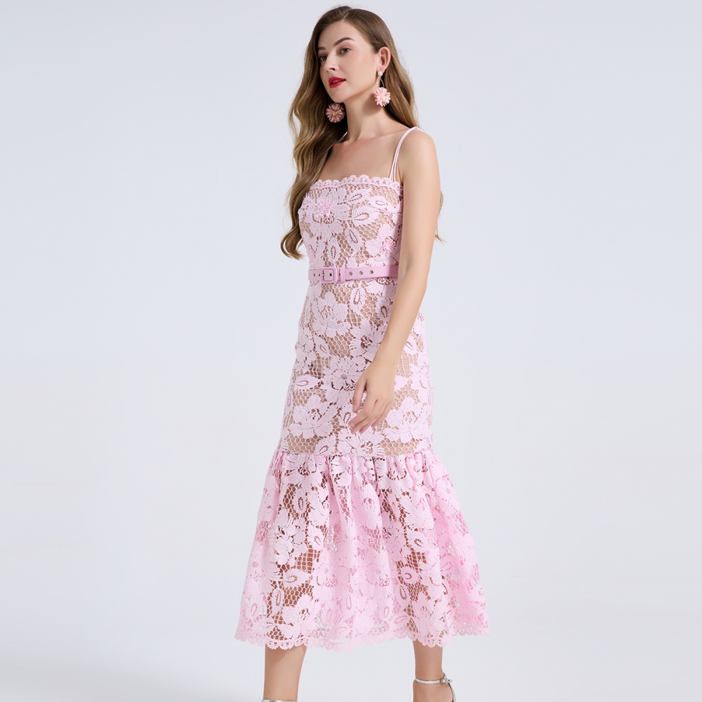 Package hip wrapped chest high waist dress