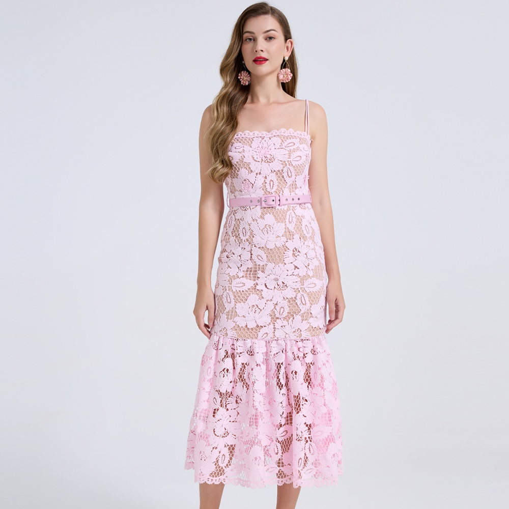 Package hip wrapped chest high waist dress