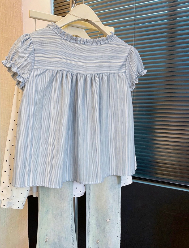 V-neck all-match tops Korean style shirt for women