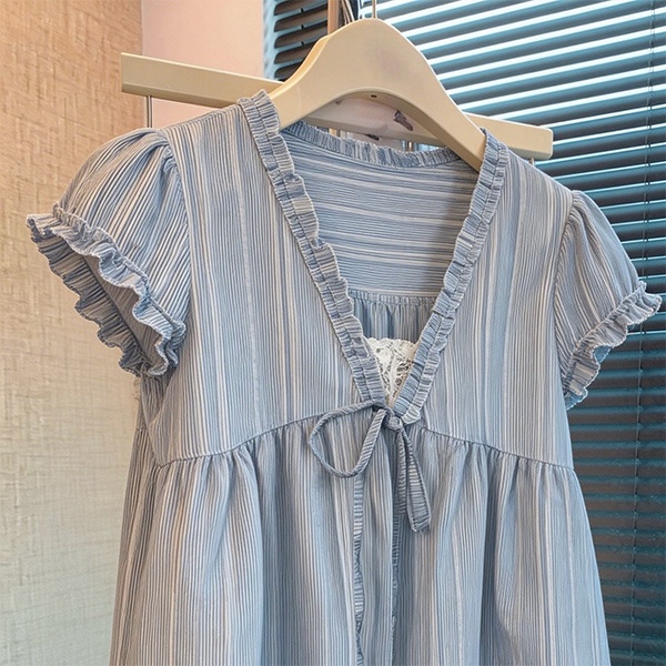 V-neck all-match tops Korean style shirt for women
