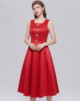 France style temperament formal dress elegant long dress