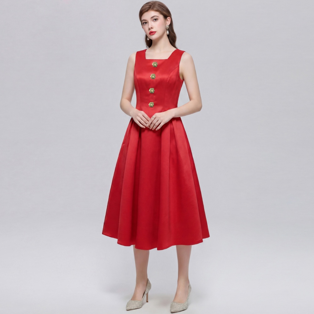 France style temperament formal dress elegant long dress