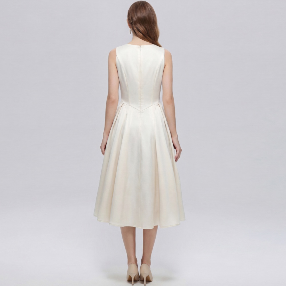 Simple slim long dress sleeveless elegant dress