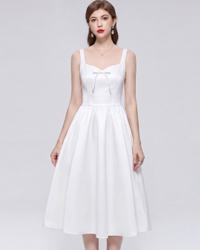 France style sleeveless formal dress sweet bow long dress