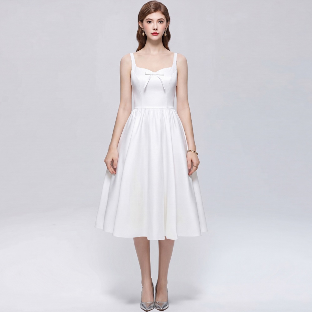 France style sleeveless formal dress sweet bow long dress