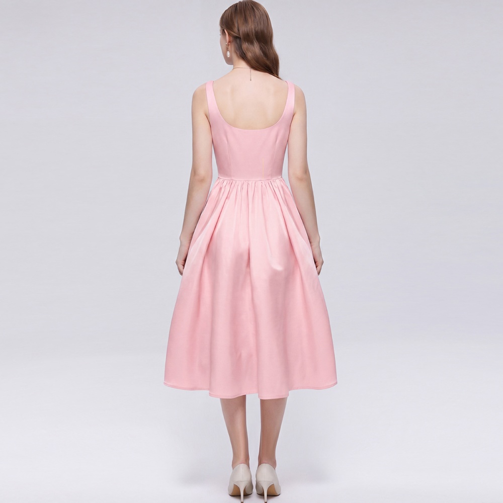 Sleeveless sweet bow long dress sling France style dress