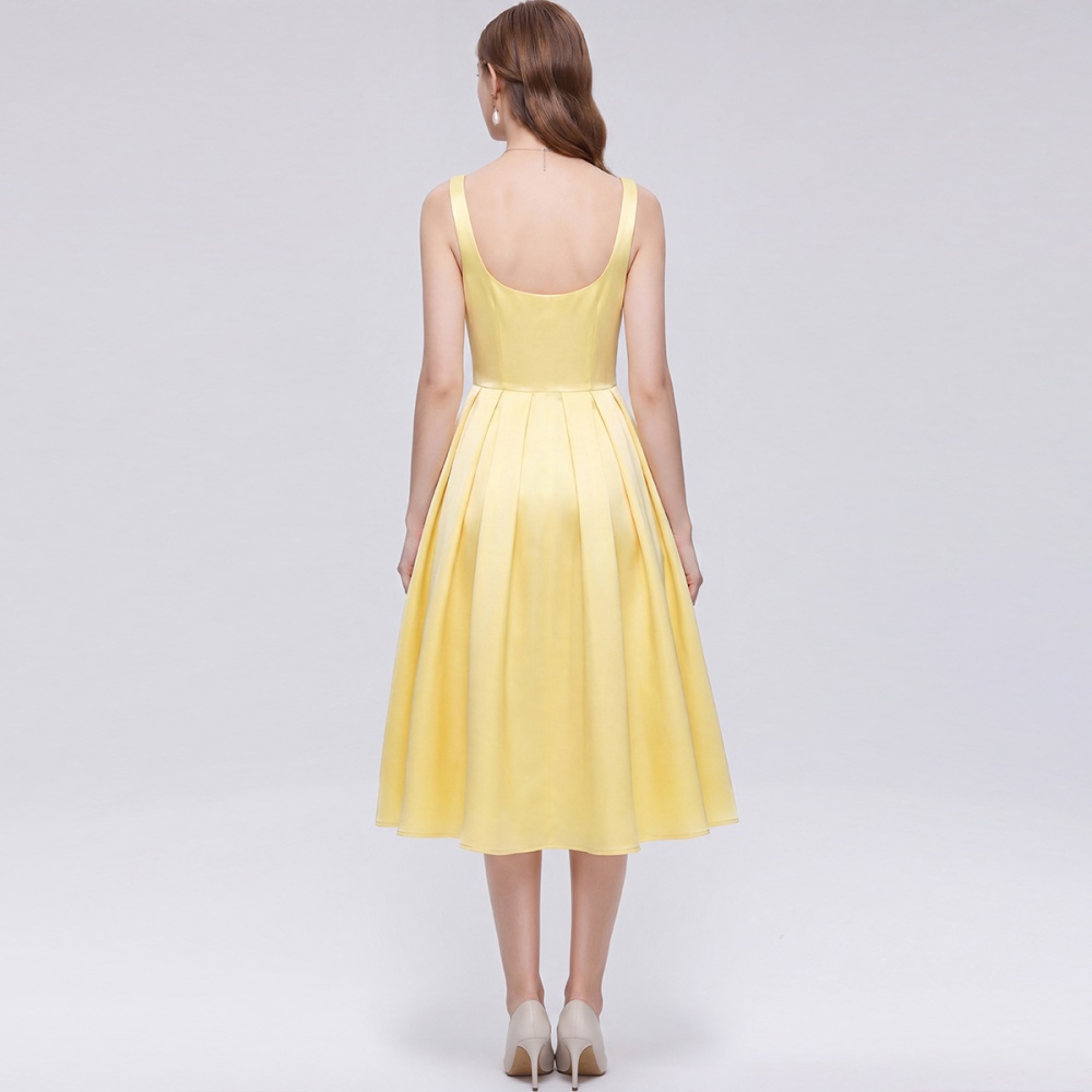 Sleeveless sweet long dress France style sling formal dress
