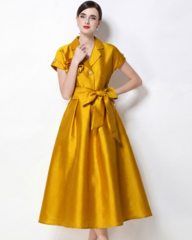 Elegant A-line business suit big skirt flowers formal dress