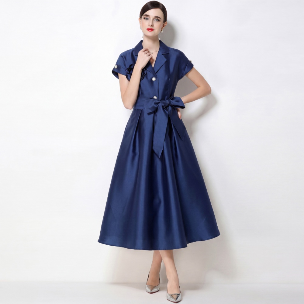 Flowers formal dress pinched waist business suit