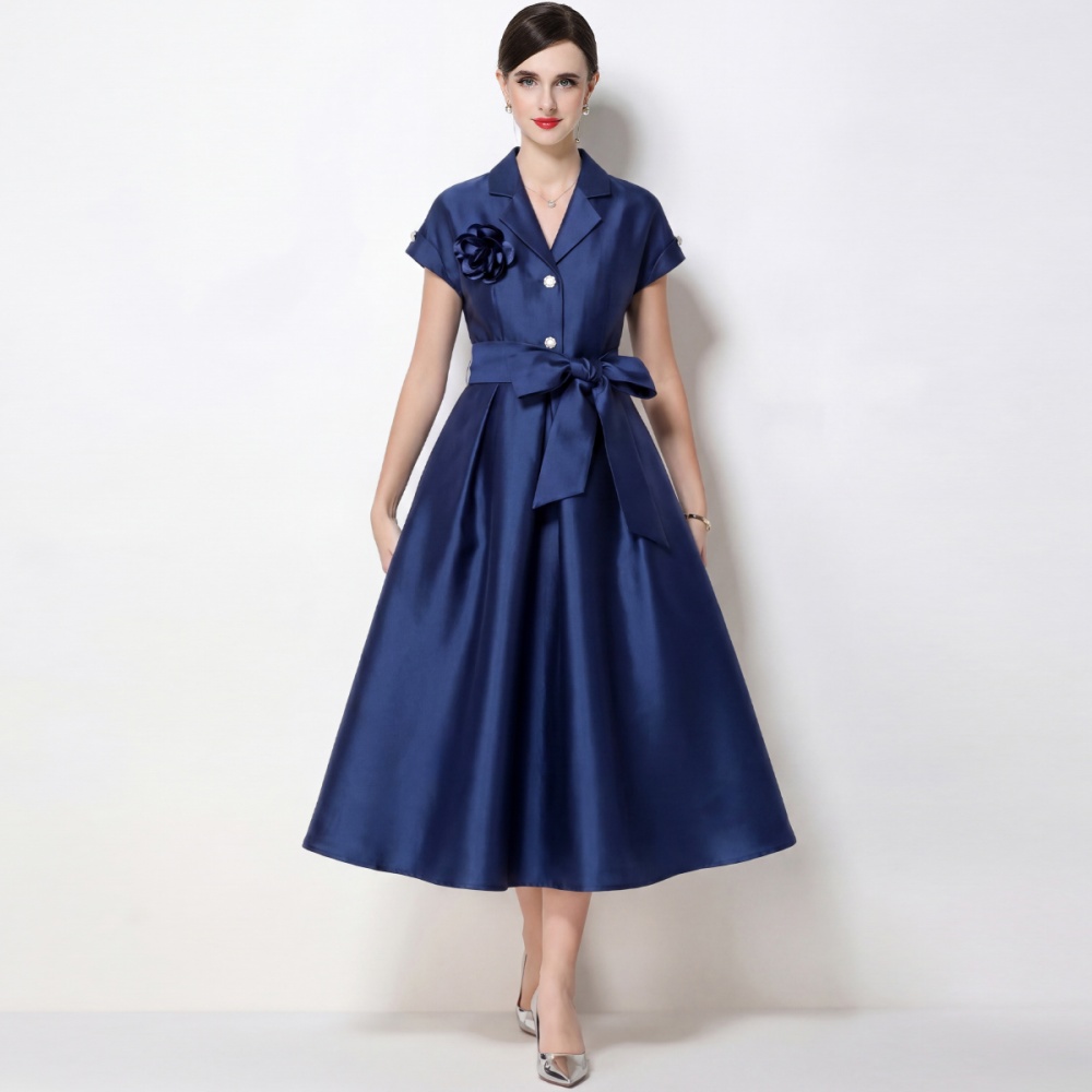 Flowers formal dress pinched waist business suit
