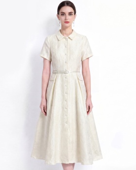 France style jacquard shirt light luxury slim dress