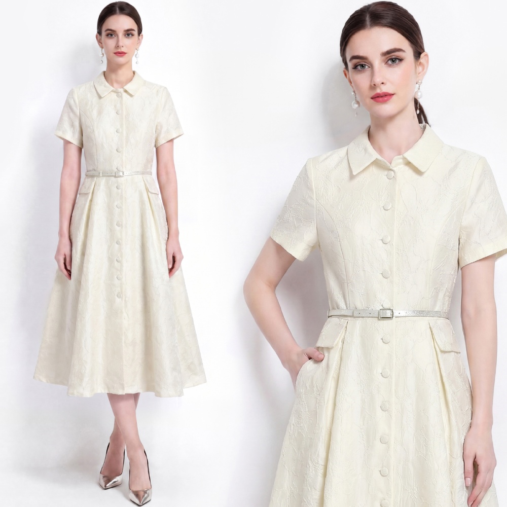 France style jacquard shirt light luxury slim dress