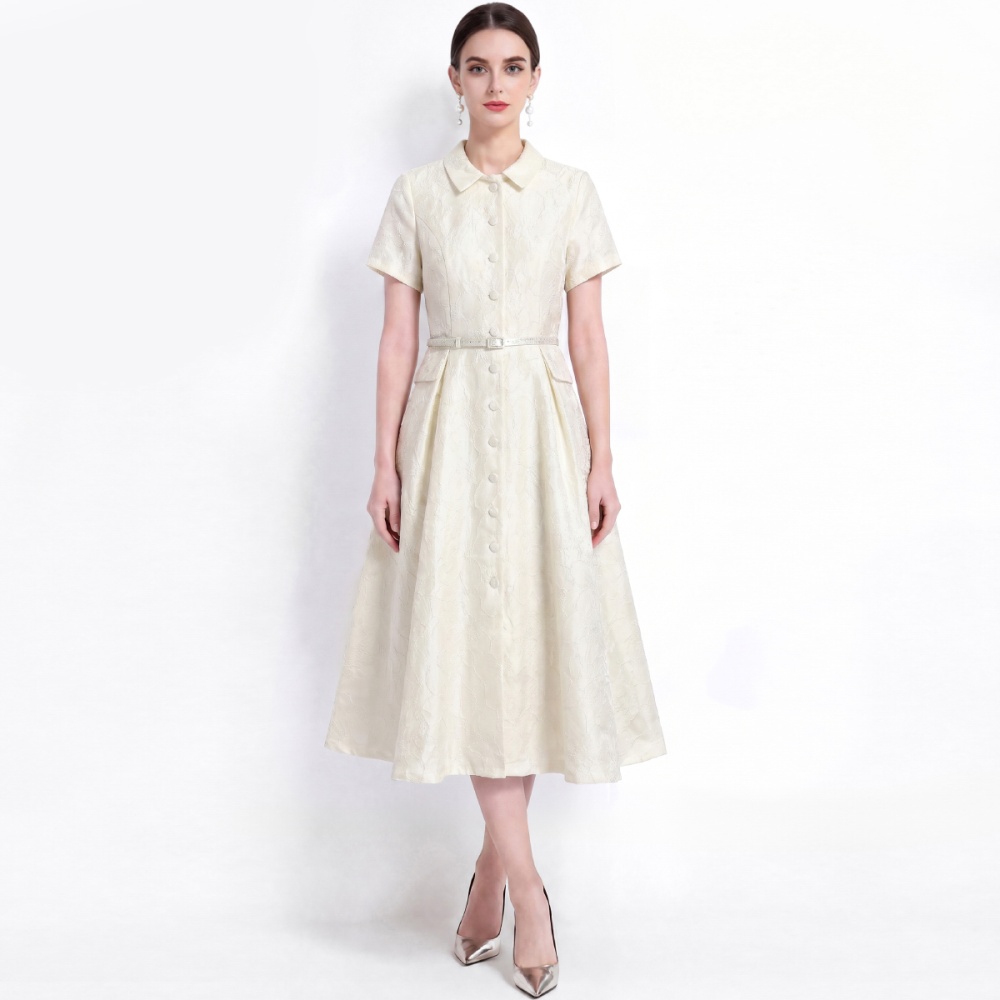 France style jacquard shirt light luxury slim dress
