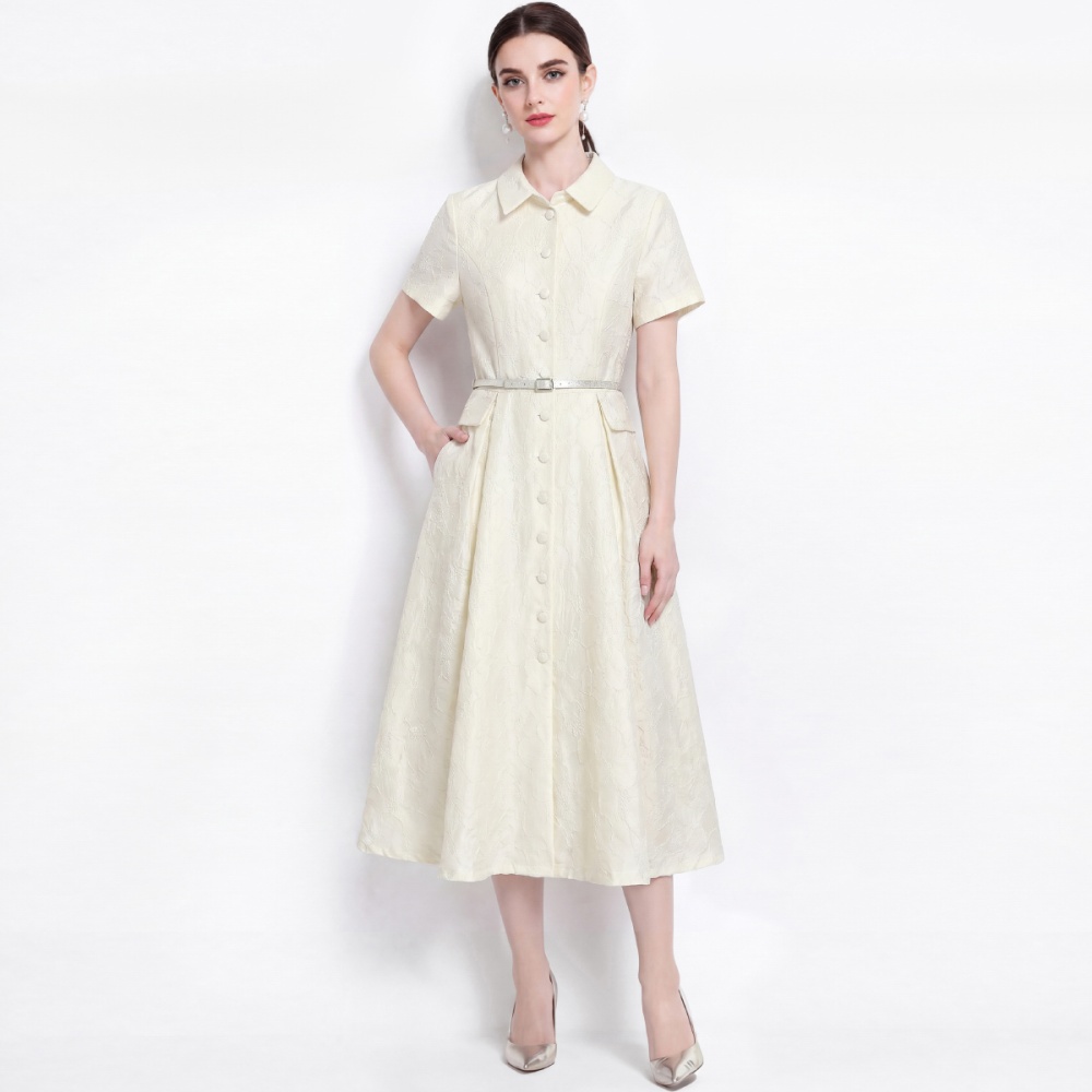 France style jacquard shirt light luxury slim dress