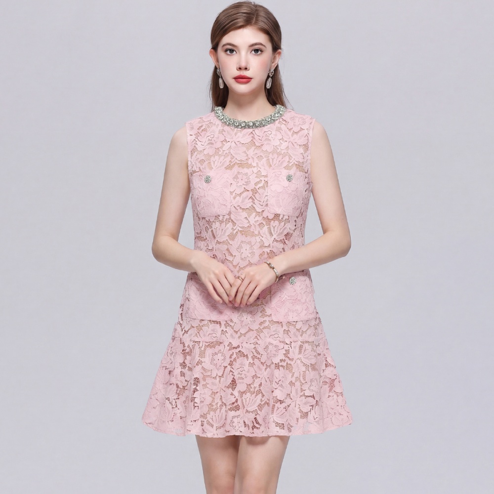 France style flowers diamond inside the ride dress