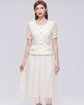 Slim France style chanelstyle short sleeve dress