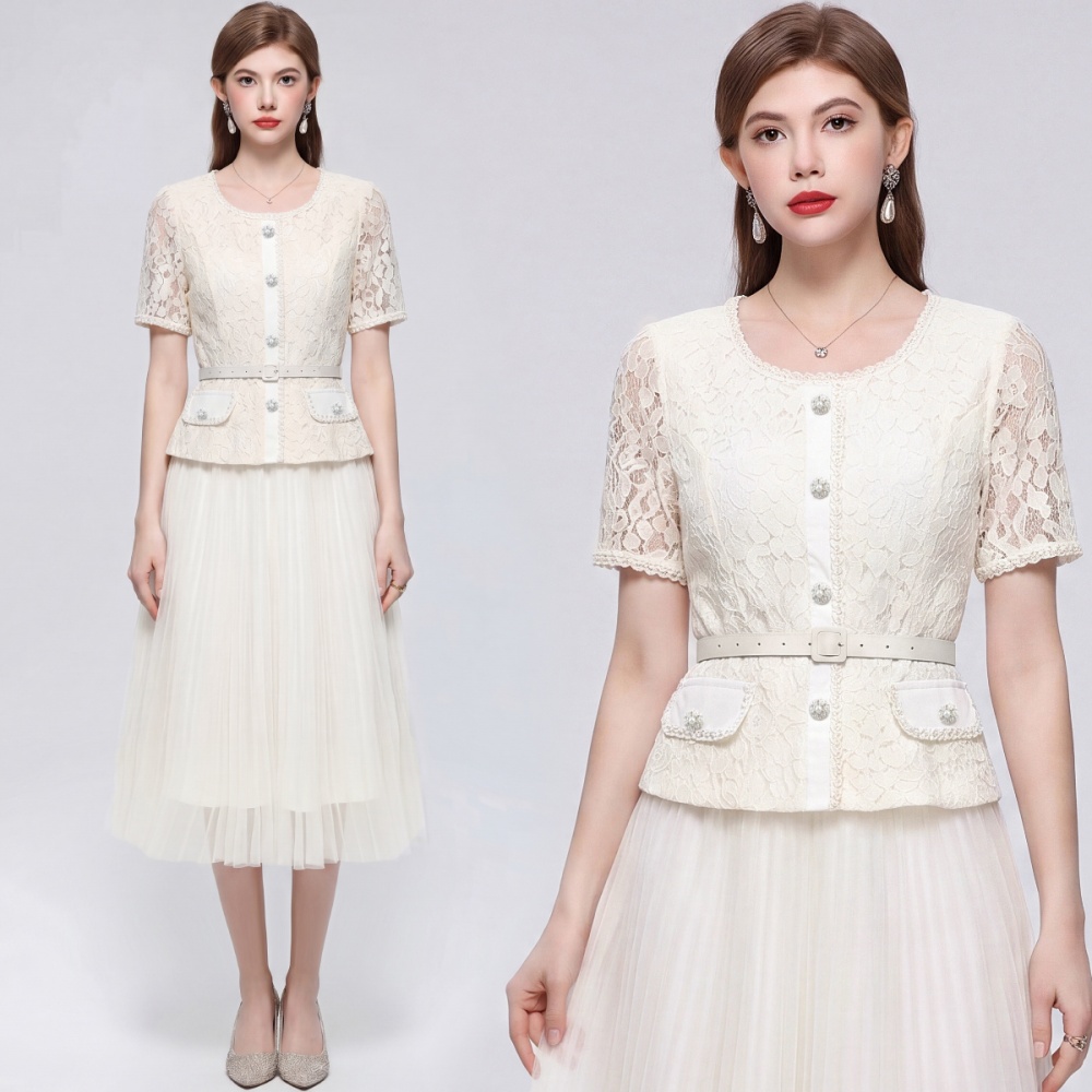 Slim France style chanelstyle short sleeve dress