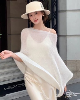 Thin retro sweater Korean style sleeveless cloak for women