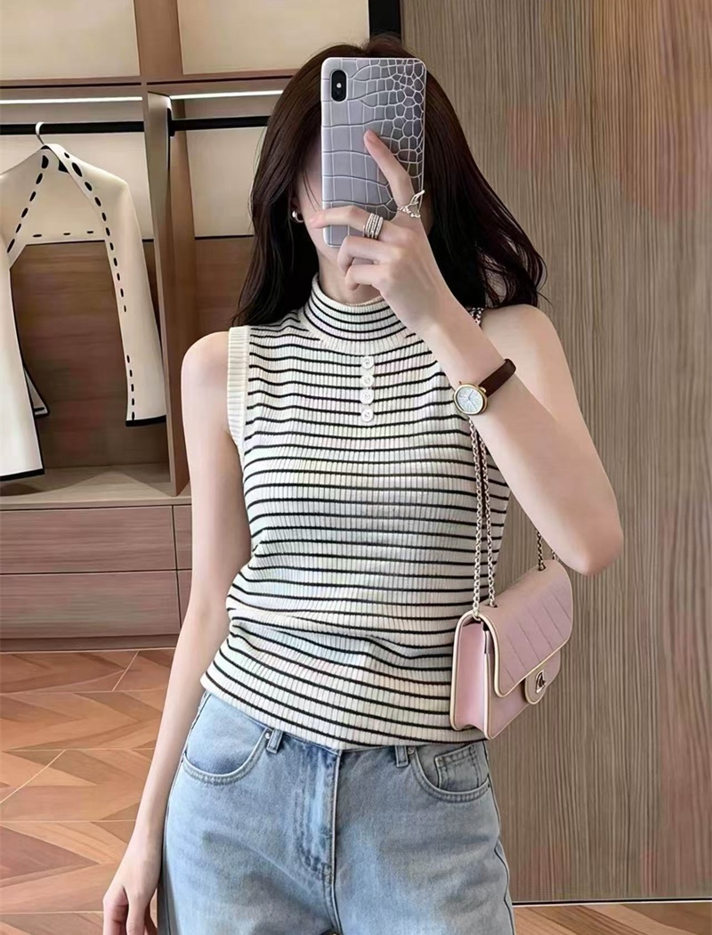 Stripe summer sweater Casual show young tops for women