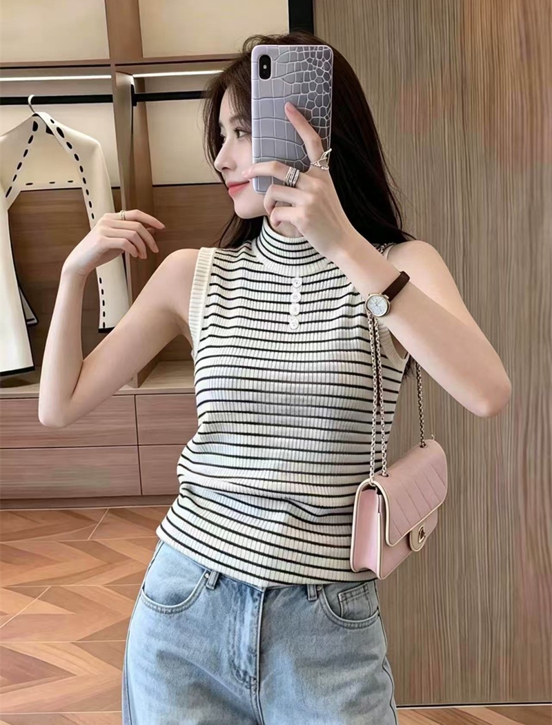 Stripe summer sweater Casual show young tops for women