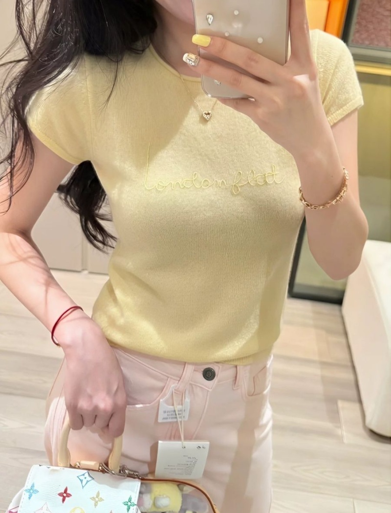 Korean style summer tops yellow T-shirt for women