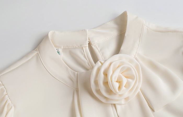 Rose stereoscopic commuting France style long sleeve tops
