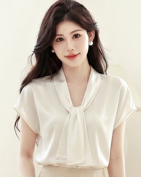 Temperament France style shirt summer satin tops for women