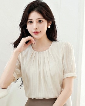 Unique summer tops loose round neck shirt for women