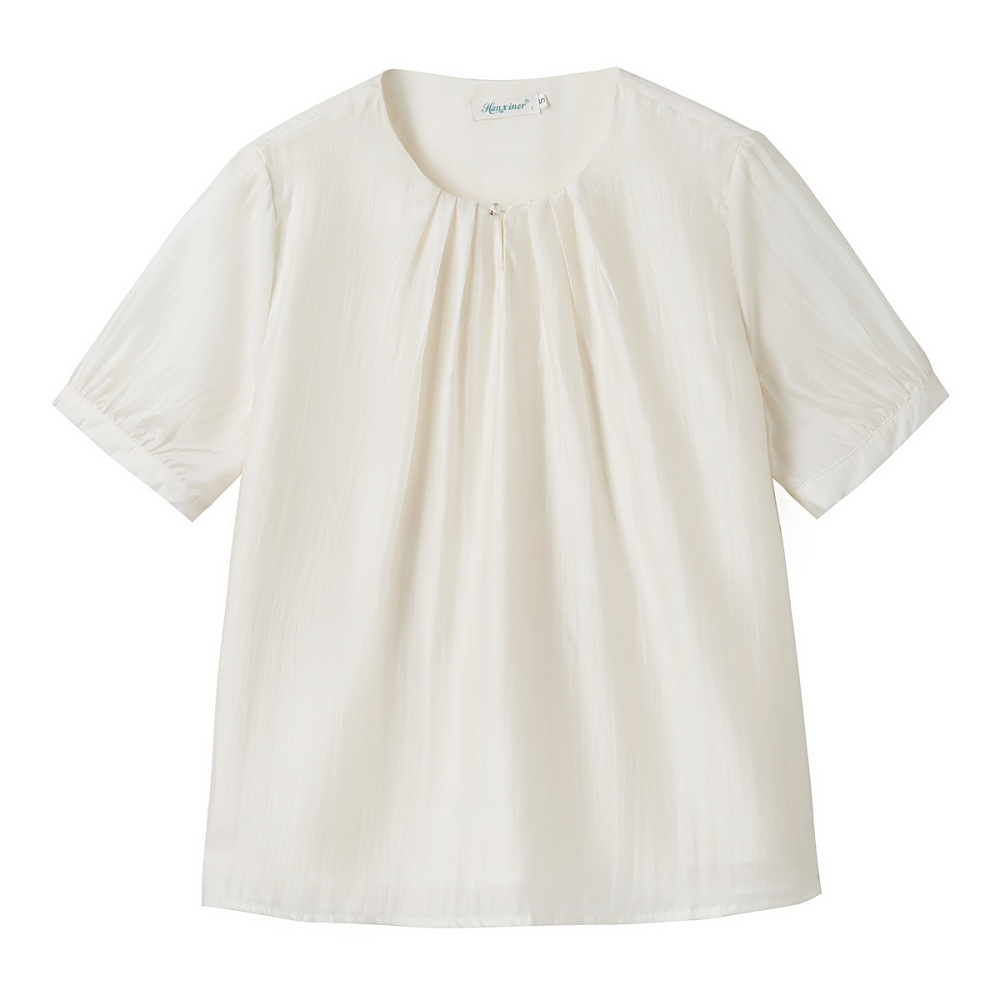 Unique summer tops loose round neck shirt for women