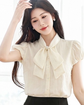 Summer short sleeve tops pearl shirt for women