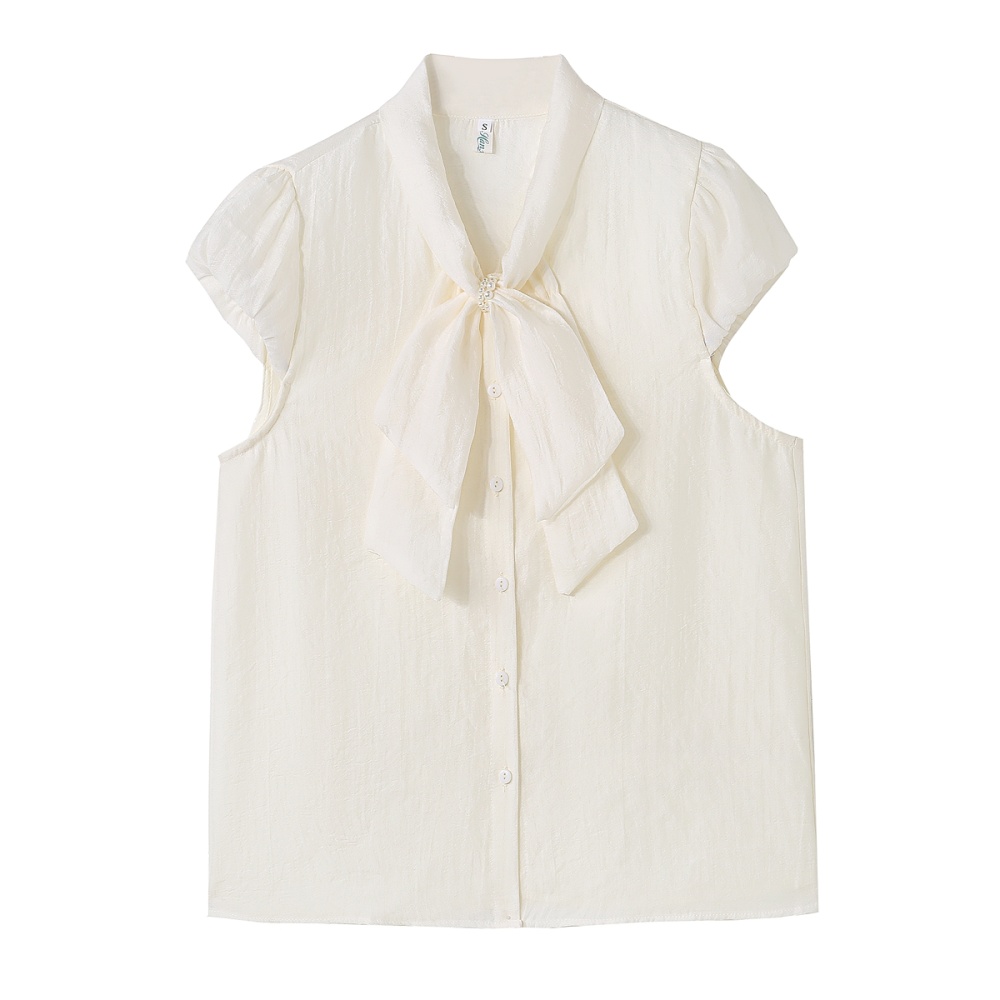 Summer short sleeve tops pearl shirt for women