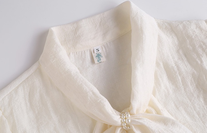 Summer short sleeve tops pearl shirt for women