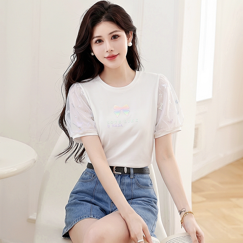 Sweet short sleeve T-shirt summer Casual tops