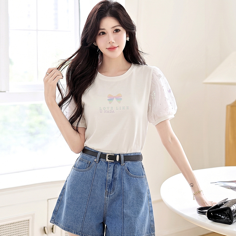 Sweet short sleeve T-shirt summer Casual tops