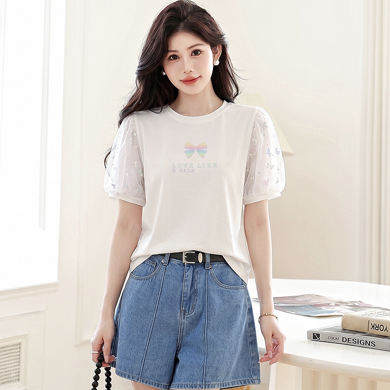 Sweet short sleeve T-shirt summer Casual tops