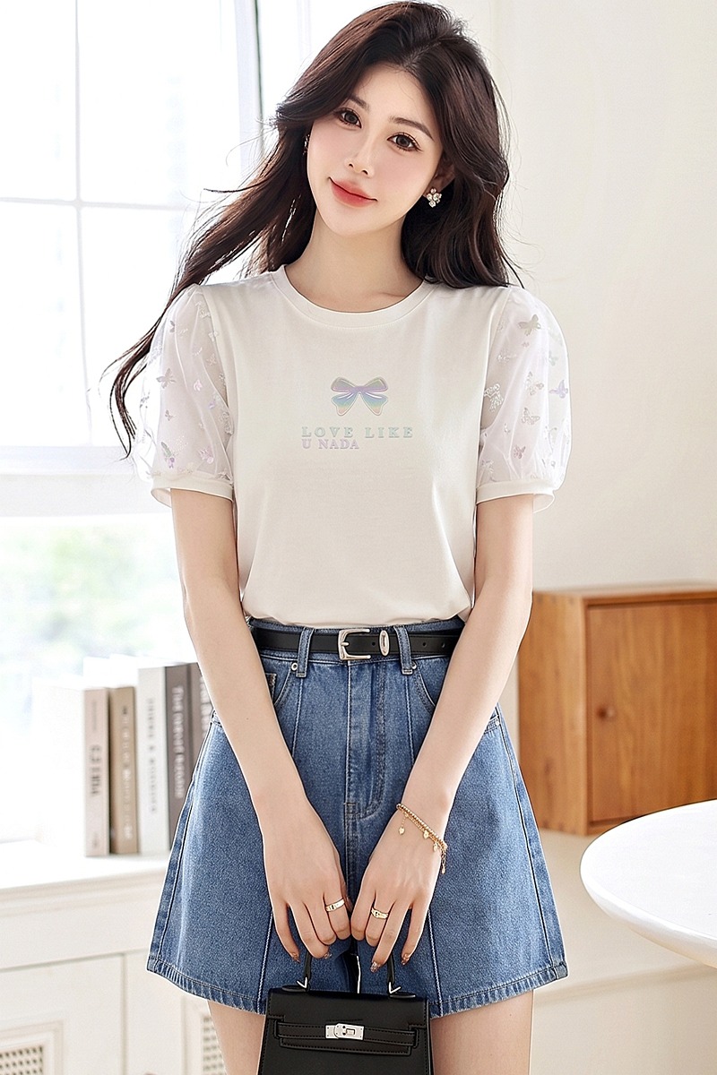 Sweet short sleeve T-shirt summer Casual tops