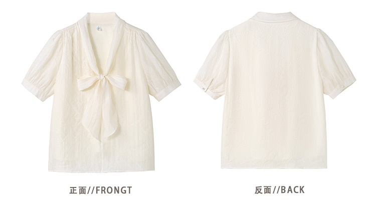 Short sleeve all-match tops lace unique chiffon shirt for women